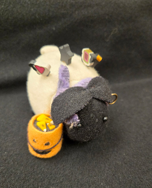 Halloween sheep pincushion - wool model