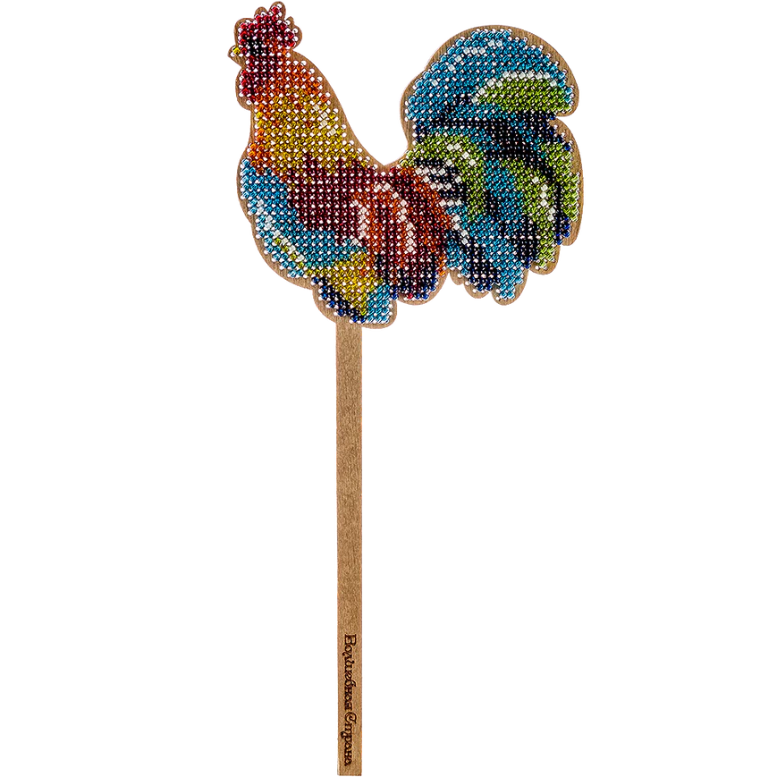 Bead Embroidery on Wood Kit - Rooster