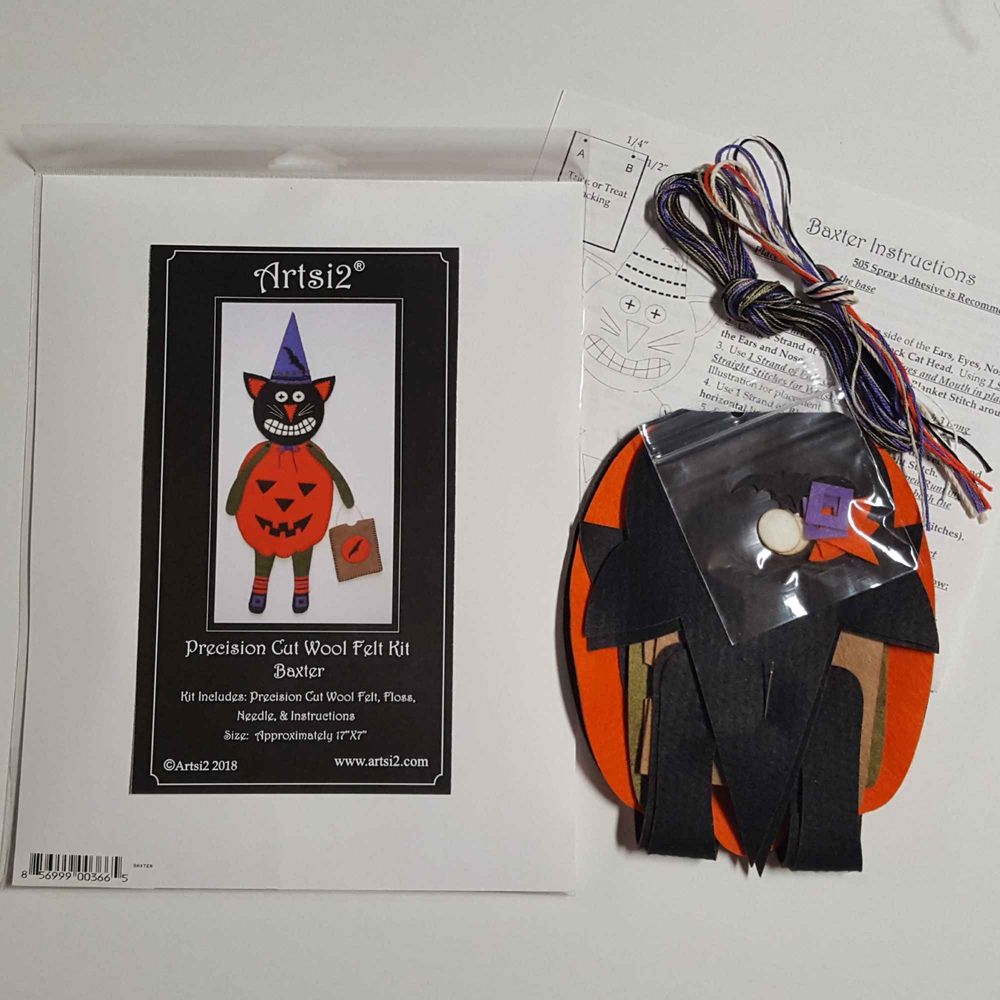 Baxter Halloween Cat Wool Applique Kit