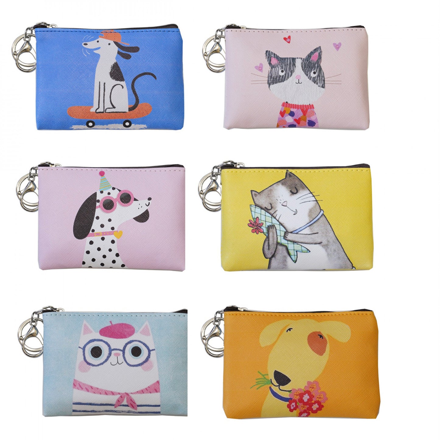 Cat and Dog Zippered Pouches