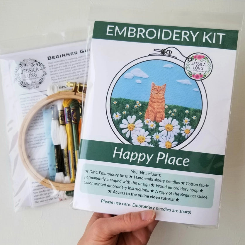 Happy Place embroidery kit