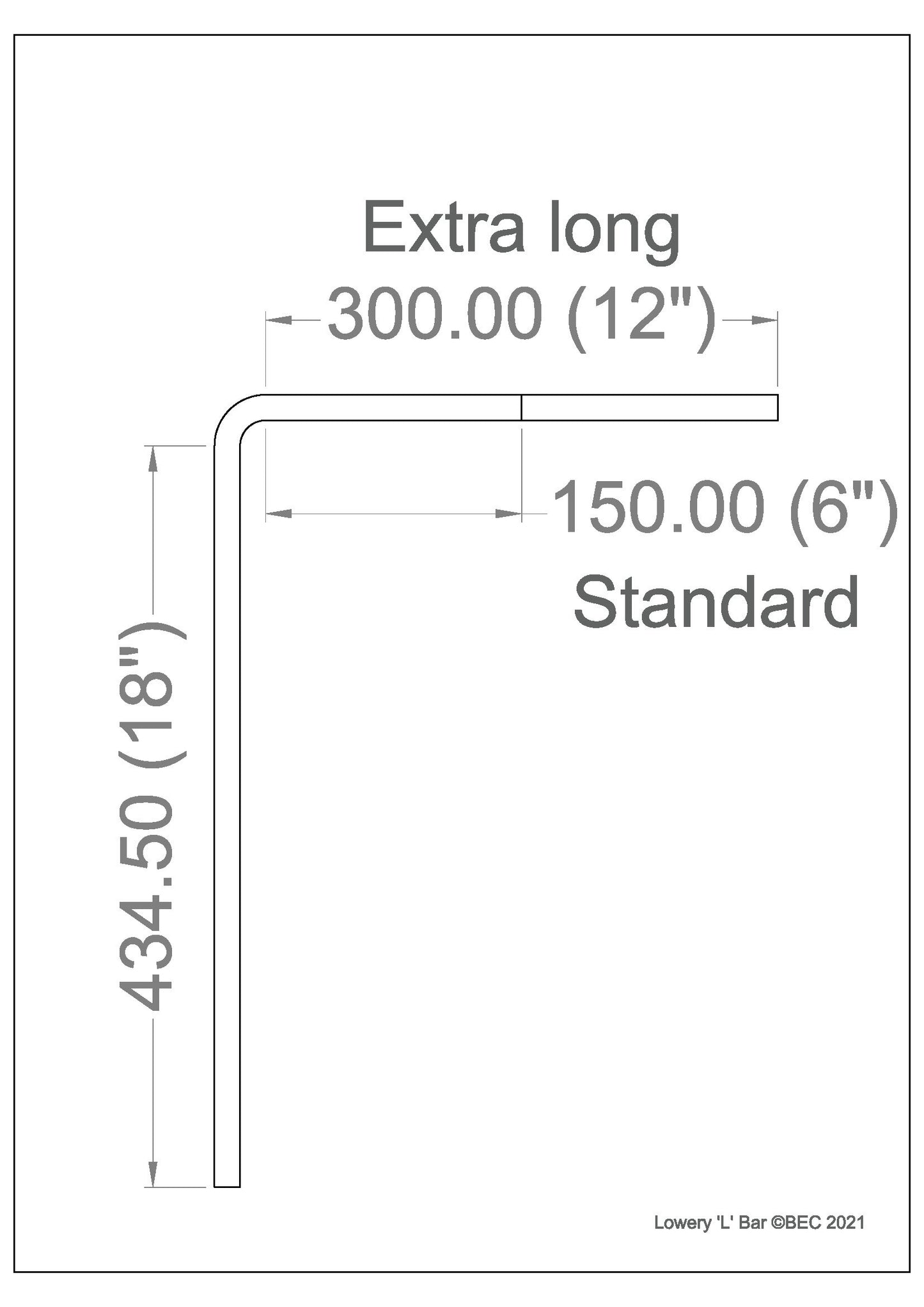 Lowery Extra Long L Bar