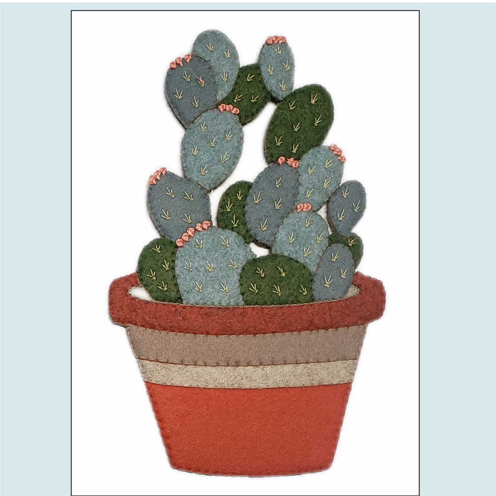 Prickly Pear Cactus wool applique kit