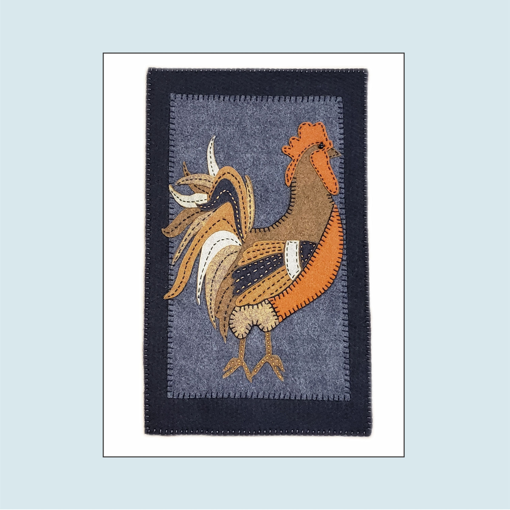 Rooster wool applique kit